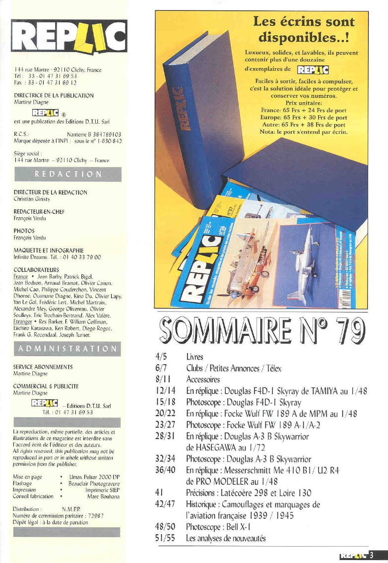 Replic 079 - F4D Skyray, FW-189 A-1, Me-410, A-3 Skywarrior